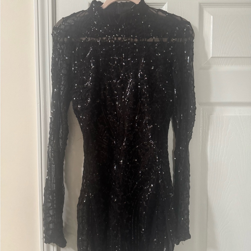 Windsor Black Lace Sequin Dress